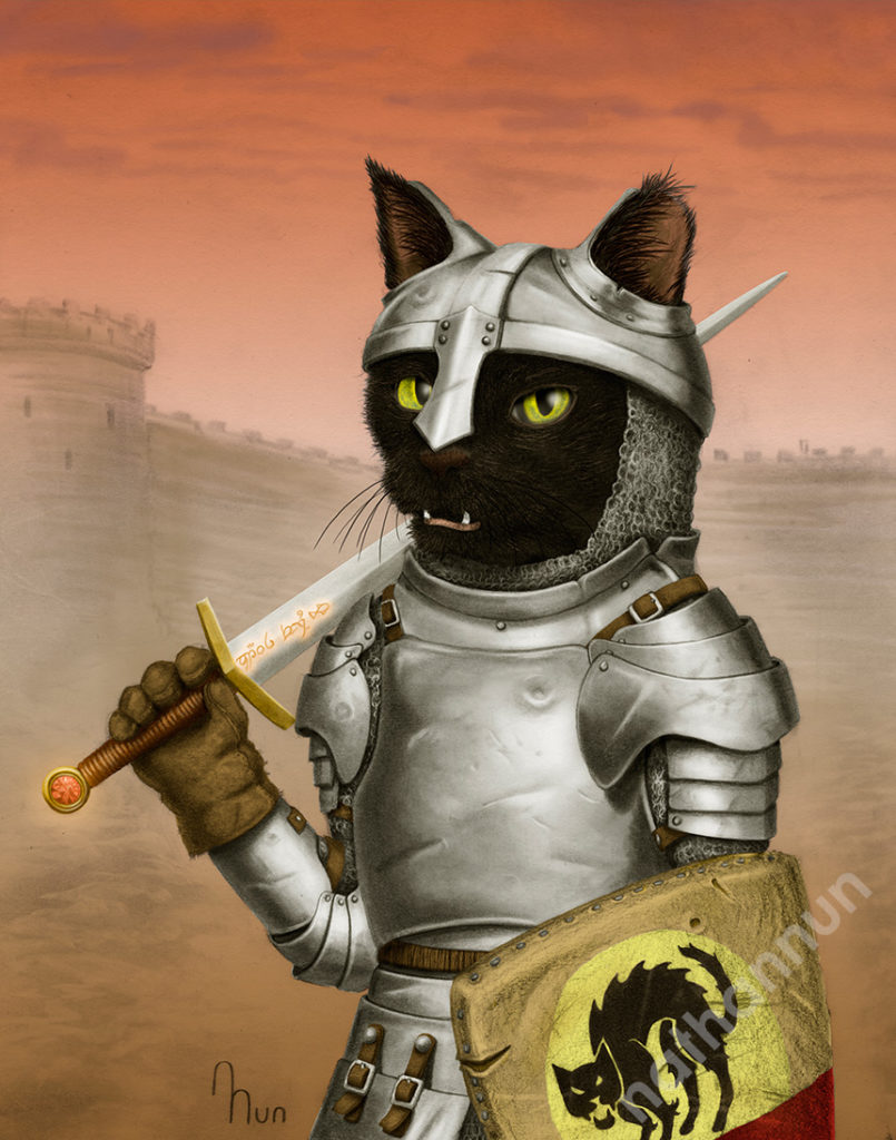 Fighter Cat - part of my adventure cat series based on classic fantasy and d&d classes